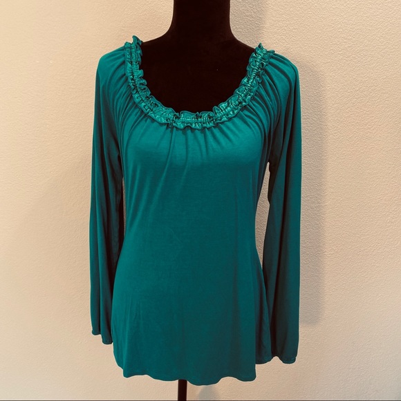 INC International Concepts Tops - 🐿INC - stretchy top XL stain trim long sleeve   B